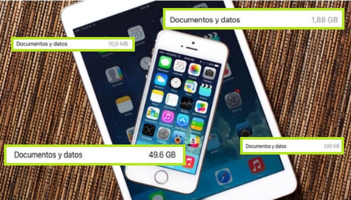 Documentos y datos almacenados en el iPhone