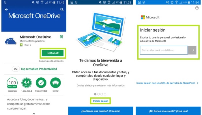 Aplicación OneDrive