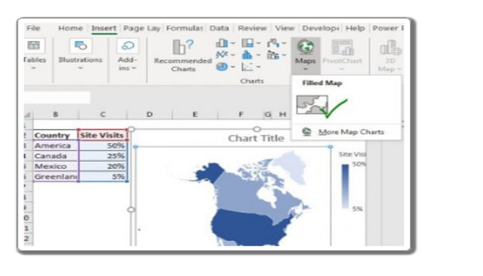 Cómo crear un mapa en Excel 