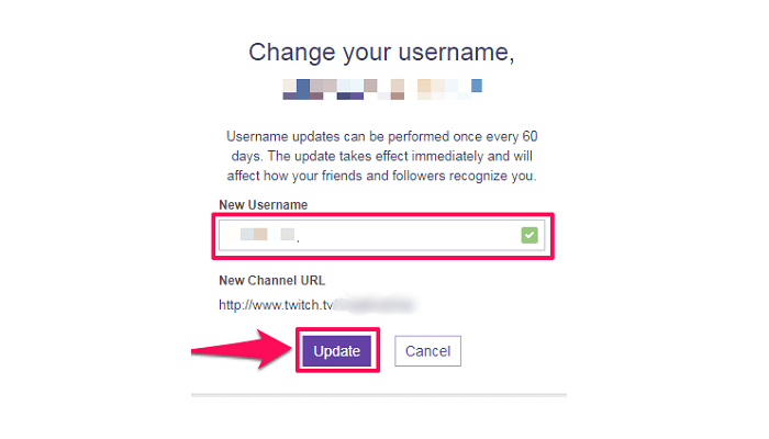 Cambia tu nombre de usuario y tu nombre para mostrar en Twitch